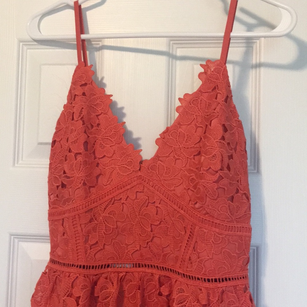 Bebe coral lace dress NWT- “Valentina Blossom” - Picture 5 of 10